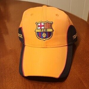 FC Barcelona Football Club Orange Ball Cap Hat NWOT